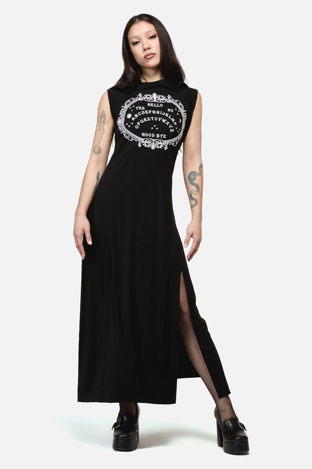Dangerfield - Séance Hooded Goth Maxi Dress - black
