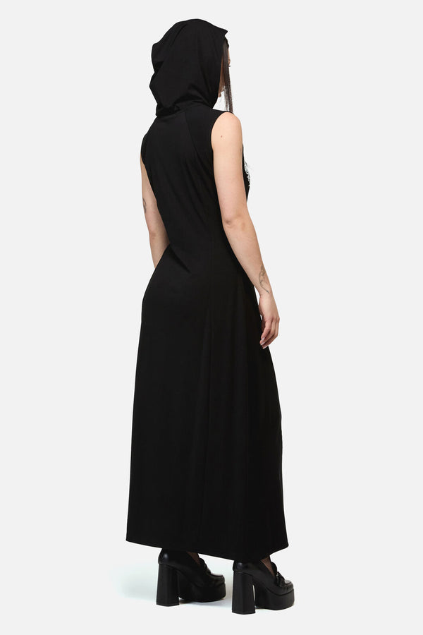 Dangerfield - Séance Hooded Goth Maxi Dress - black