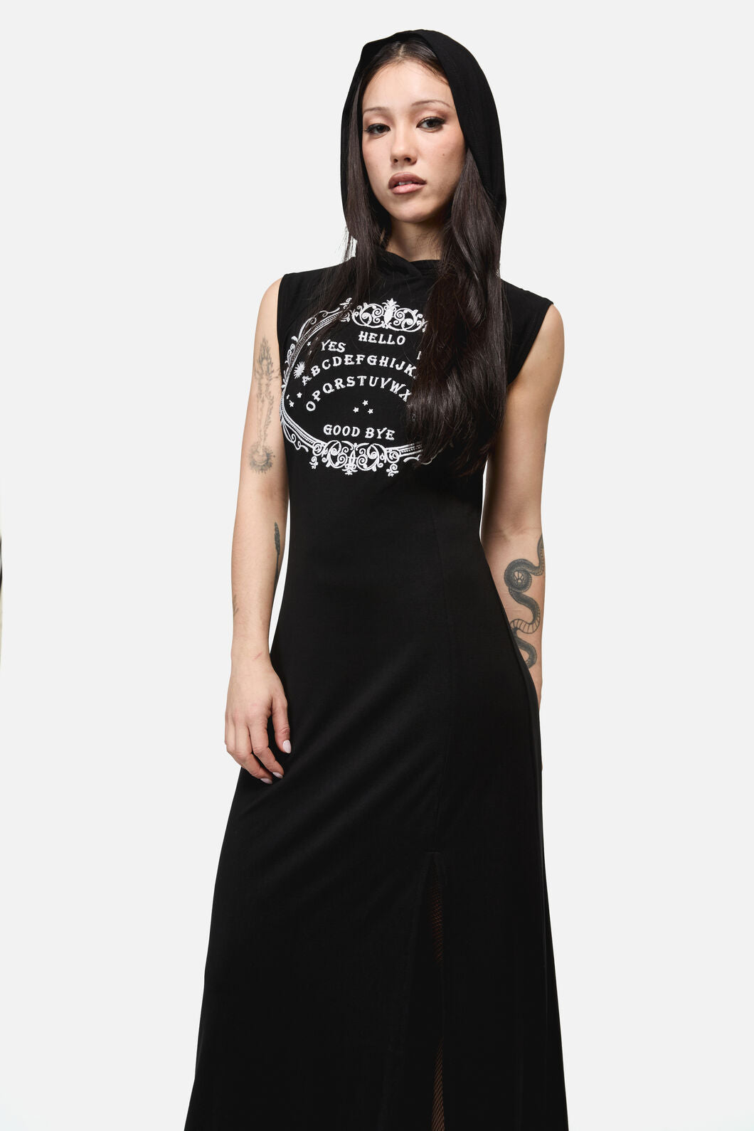 Dangerfield - Séance Hooded Goth Maxi Dress - black