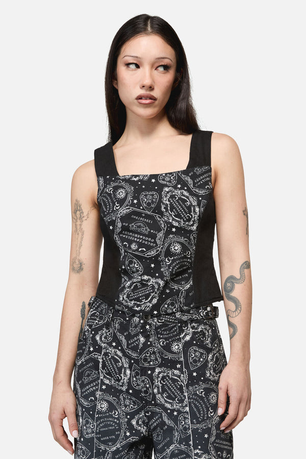 Dangerfield - Séance Print Goth Corset Top - black