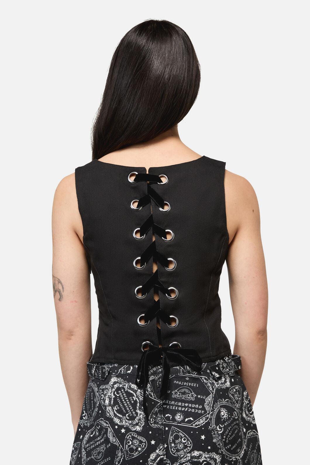 Dangerfield - Séance Print Goth Corset Top - black