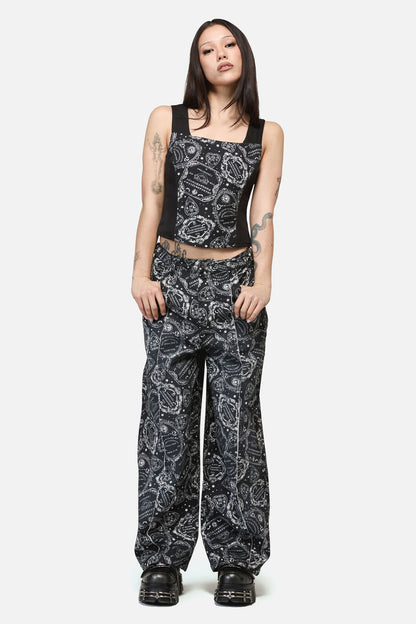 Dangerfield - Séance Print Goth Corset Top - black