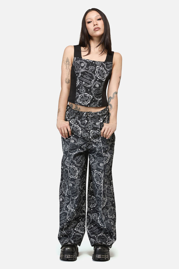Dangerfield - Séance Print Goth Corset Top - black
