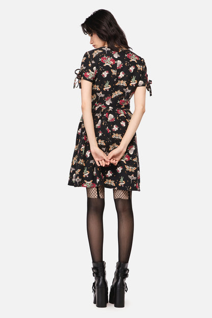 Dangerfield - AllHallowsEveTattooPrintSSDres - black