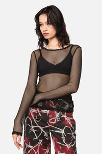 Dangerfield - Basic Mesh Top - black