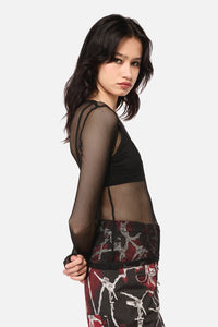 Dangerfield - Basic Mesh Top - black