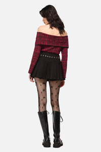 Dangerfield - Barb Stud Trim Skort - black