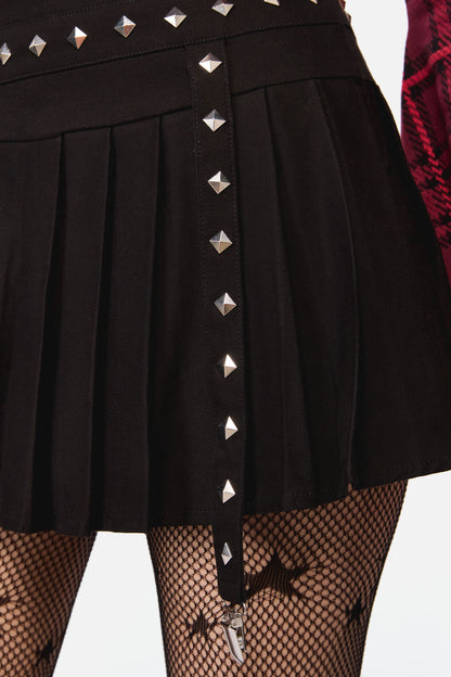 Dangerfield - Barb Stud Trim Skort - black