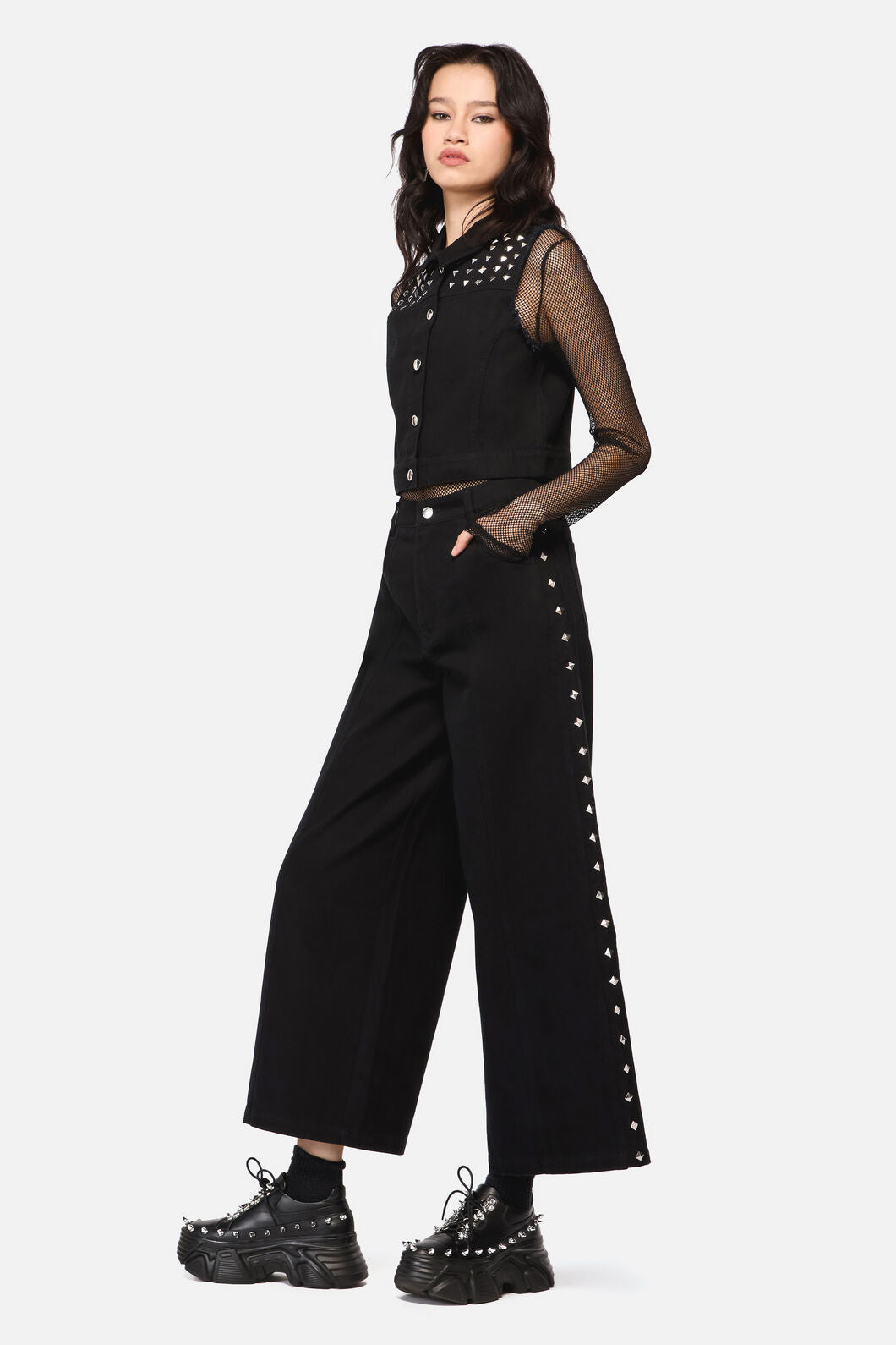 Dangerfield - Barb Stud Trim Jean - black