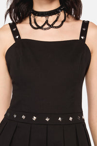 Dangerfield - Barb Stud Trim Dress - black