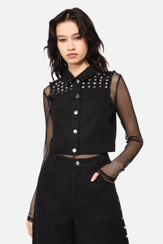 Dangerfield - Barb Stud Trim Vest - black
