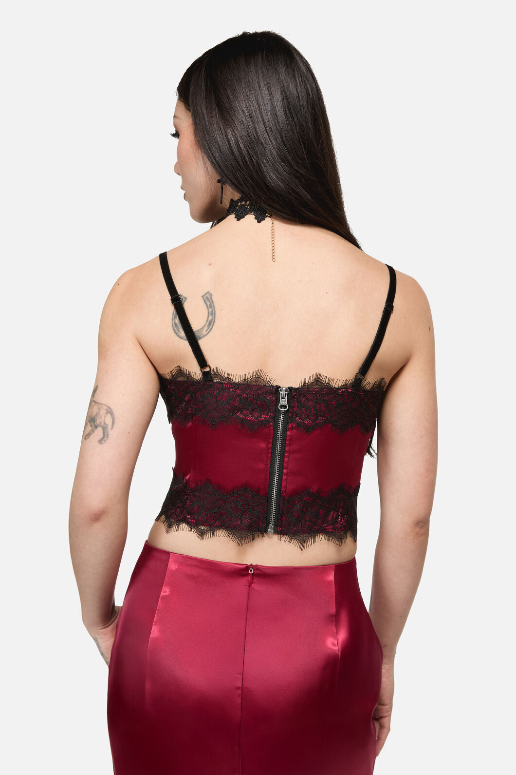Dangerfield - Rosalie Formal Lace Trim Top - red