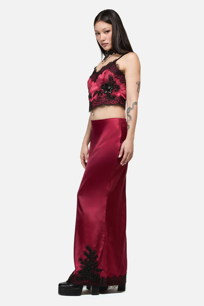 Dangerfield - Rosalie Formal Lace Trim Skirt - red