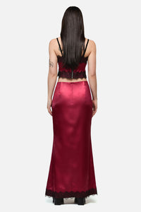 Dangerfield - Rosalie Formal Lace Trim Skirt - red