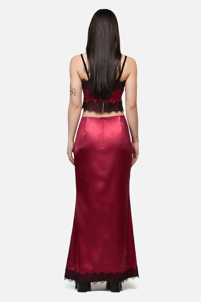 Dangerfield - Rosalie Formal Lace Trim Skirt - red