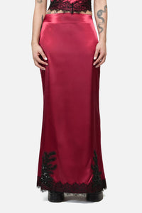 Dangerfield - Rosalie Formal Lace Trim Skirt - red