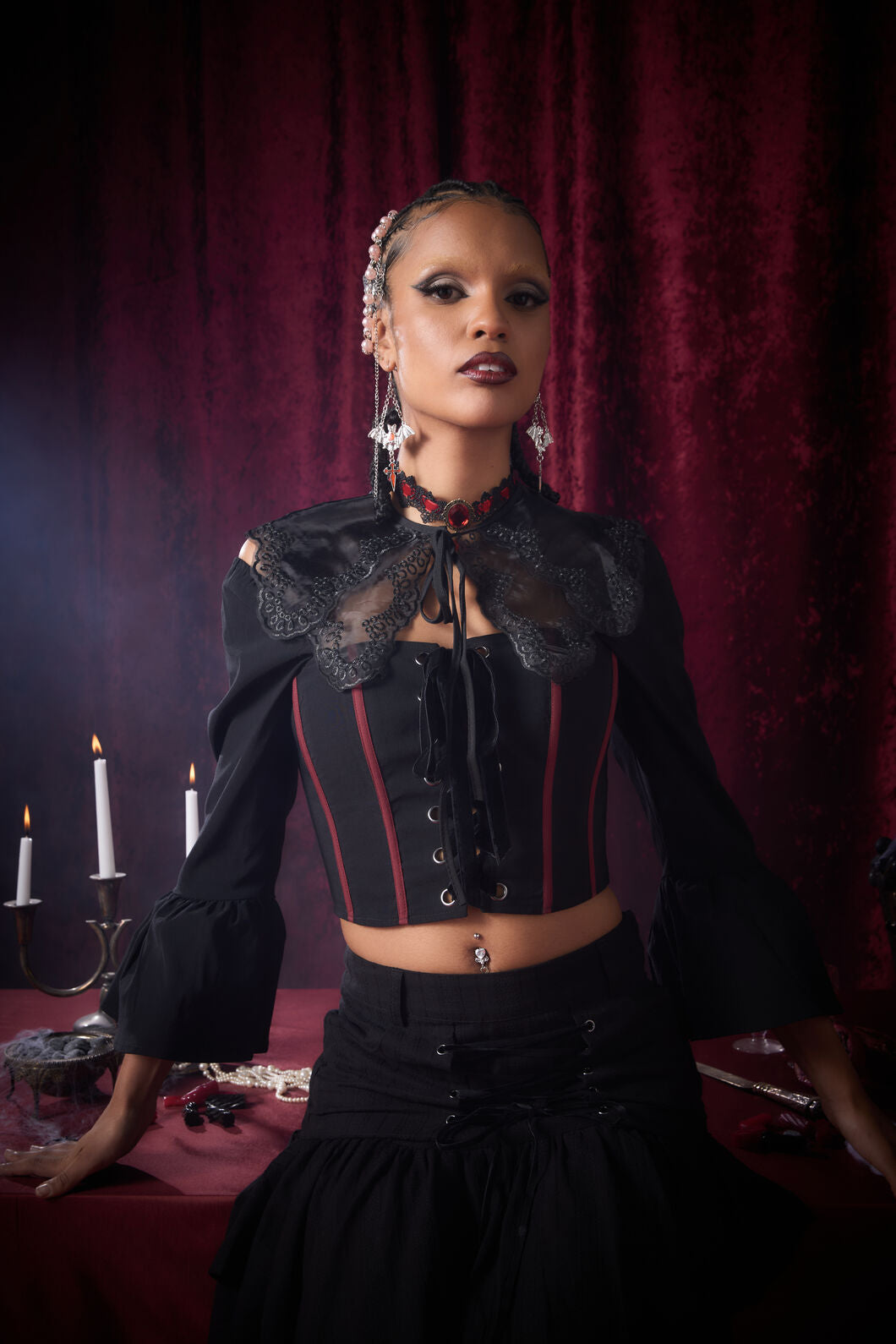 Dangerfield - Pirate Contrast Goth Corset - black