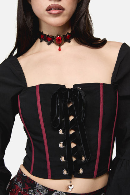 Dangerfield - Pirate Contrast Goth Corset - black