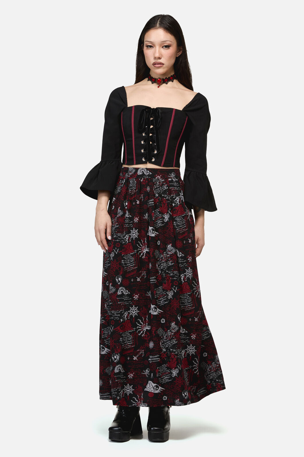 Dangerfield - Pirate Contrast Goth Corset - black