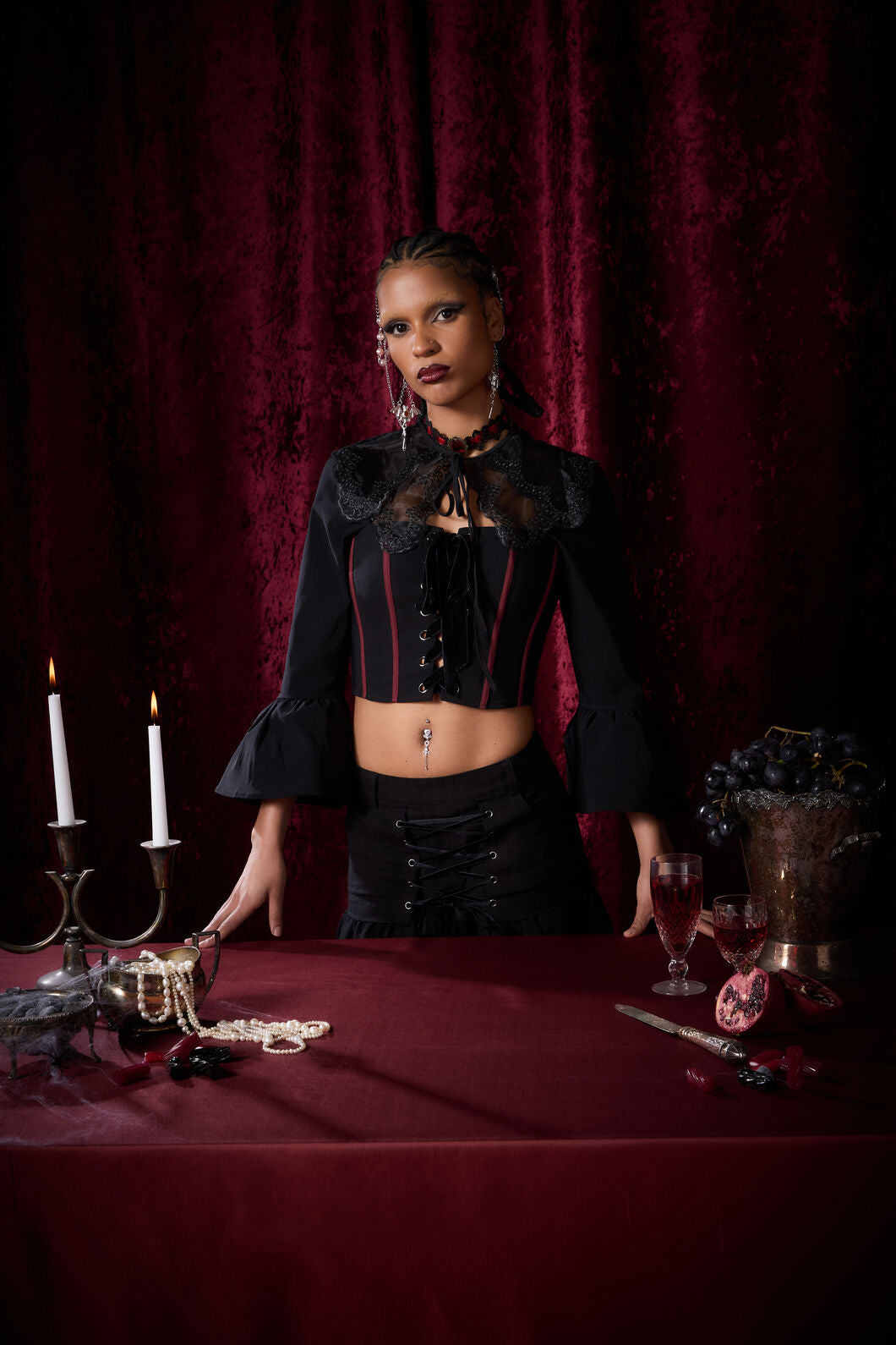 Dangerfield - Pirate Contrast Goth Corset - black