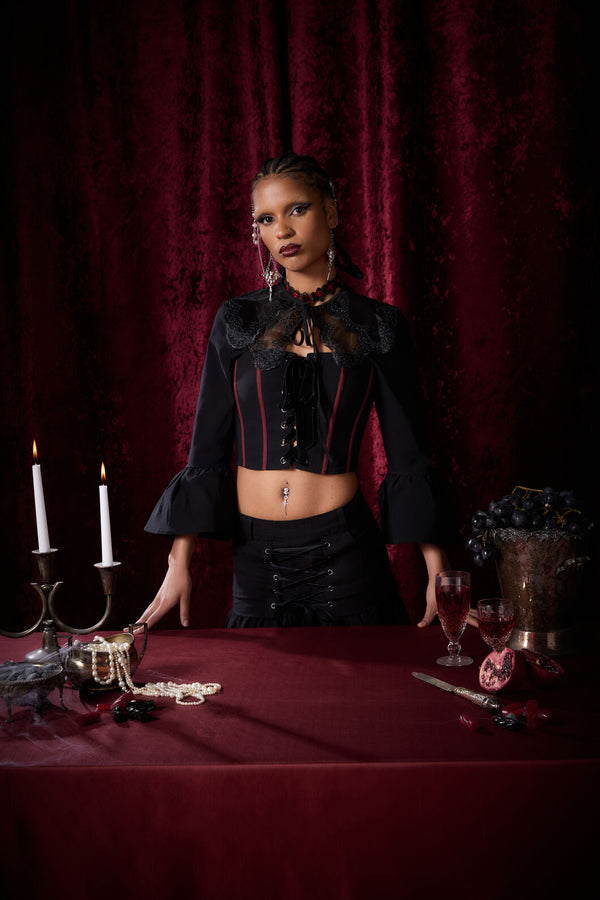 Dangerfield - Pirate Contrast Goth Corset - black