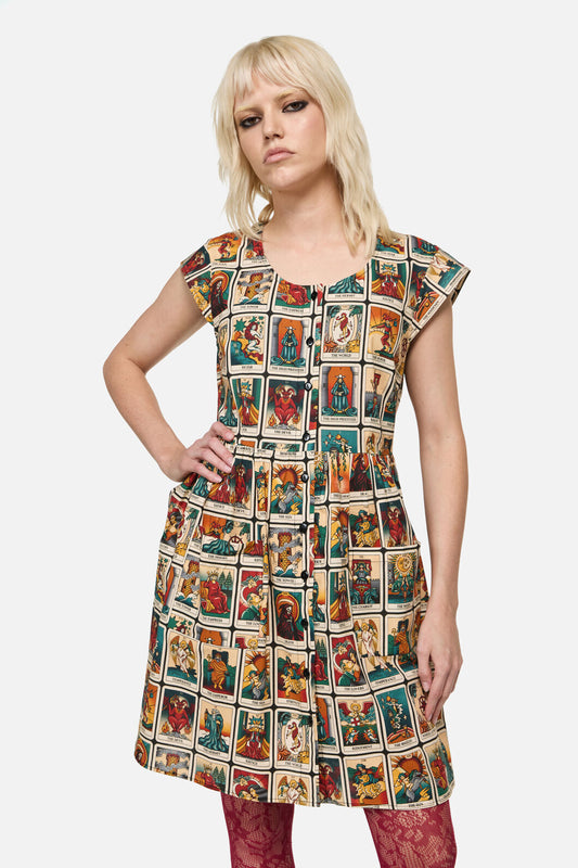 Dangerfield - Tarot Print Goth Dress - multi