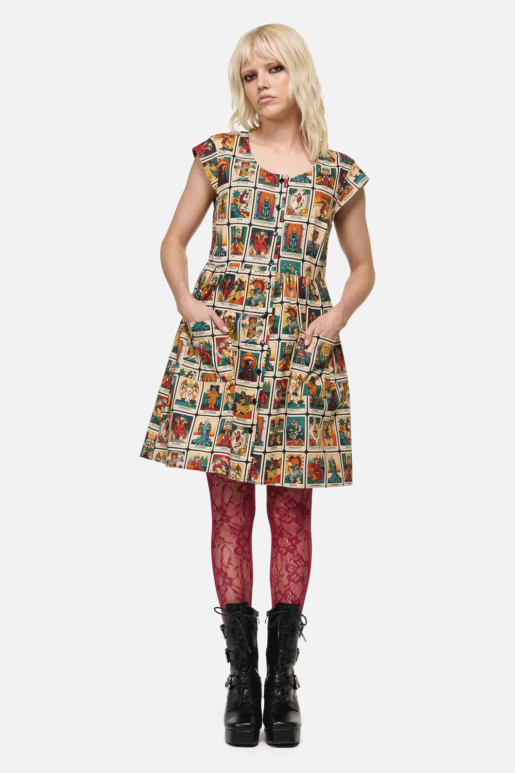 Dangerfield - Tarot Print Goth Dress - multi