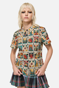 Dangerfield - Tarot Print Goth Blouse - multi