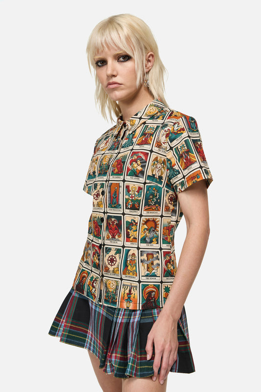 Dangerfield - Tarot Print Goth Blouse - multi