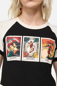 Dangerfield - Tarot Card Raglan Tee - black