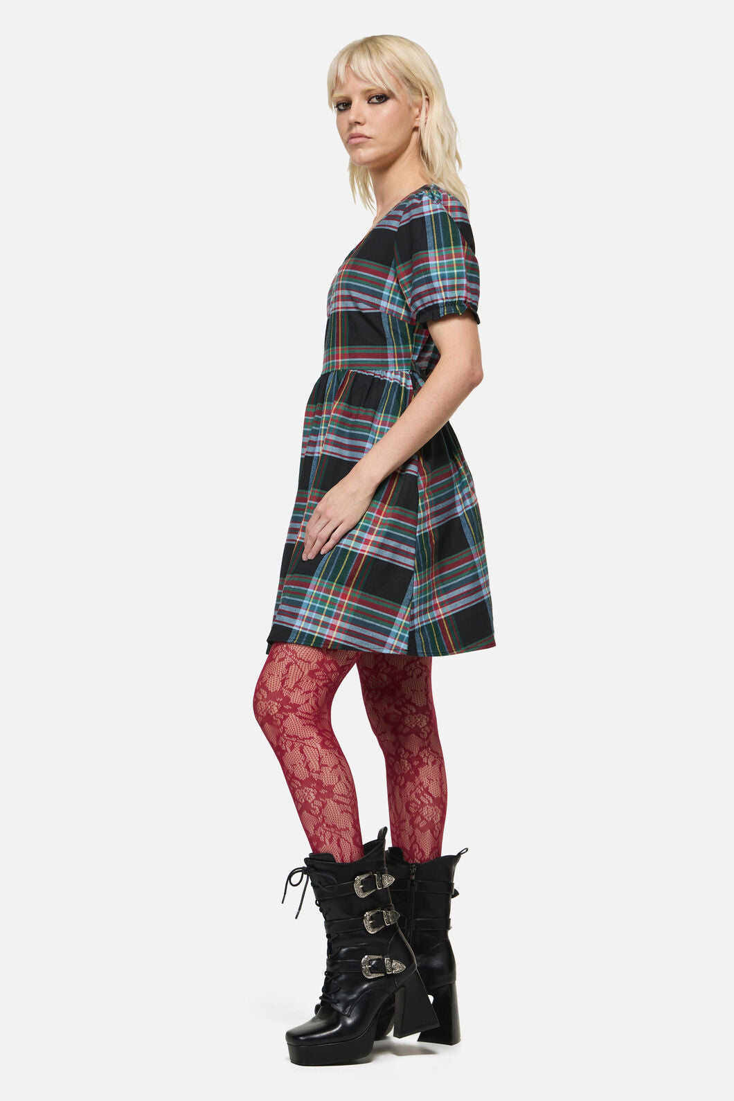 Dangerfield - Hermit Goth Tartan Mini Dress - multi