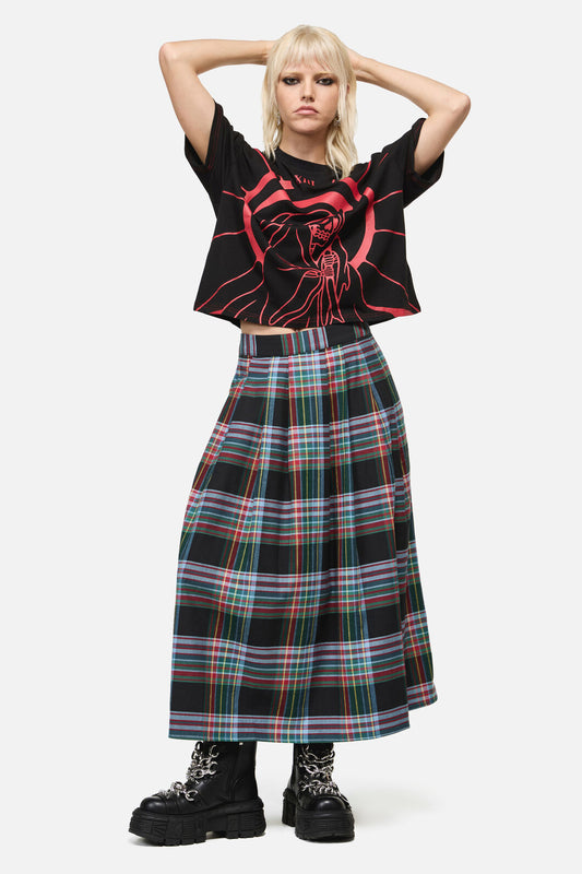Dangerfield - Hermit Goth Tartan Midi Skirt - multi
