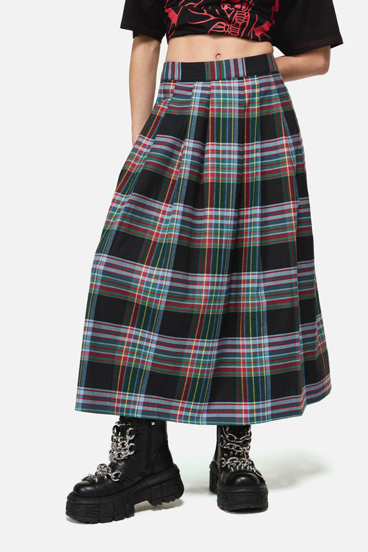 Dangerfield - Hermit Goth Tartan Midi Skirt - multi