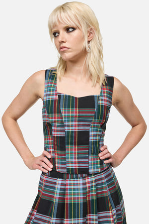 Dangerfield - Hermit Goth Tartan Corset Top - multi