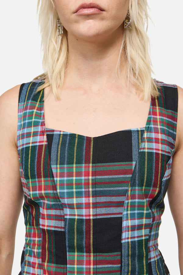 Dangerfield - Hermit Goth Tartan Corset Top - multi