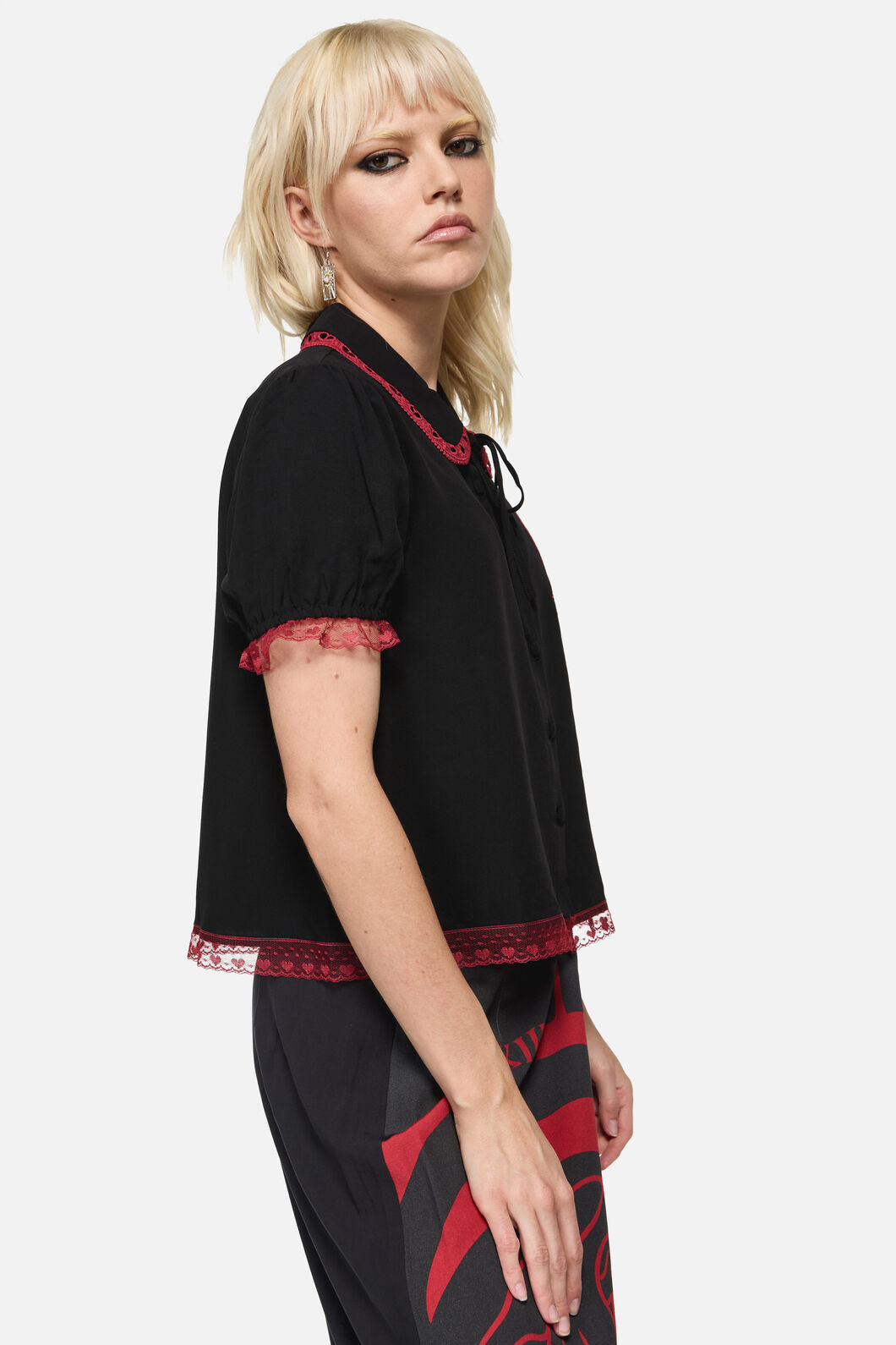 Dangerfield - Temperance Goth Print Blouse - black