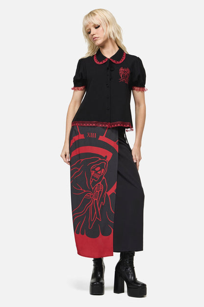 Dangerfield - Temperance Goth Print Blouse - black