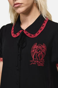 Dangerfield - Temperance Goth Print Blouse - black