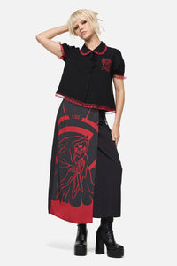 Dangerfield - Reaper Goth Midi Wrap Skirt - black