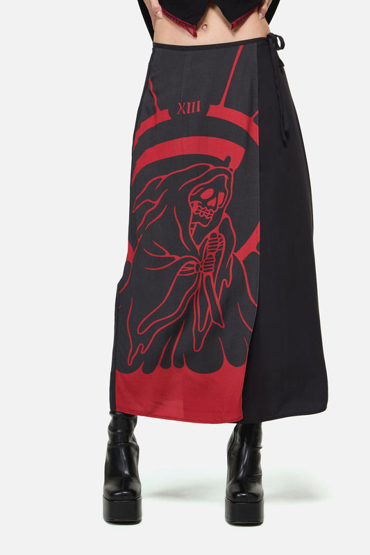 Dangerfield - Reaper Goth Midi Wrap Skirt - black