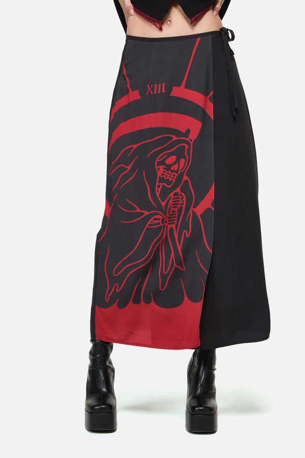 Dangerfield - Reaper Goth Midi Wrap Skirt - black