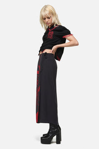 Dangerfield - Reaper Goth Midi Wrap Skirt - black