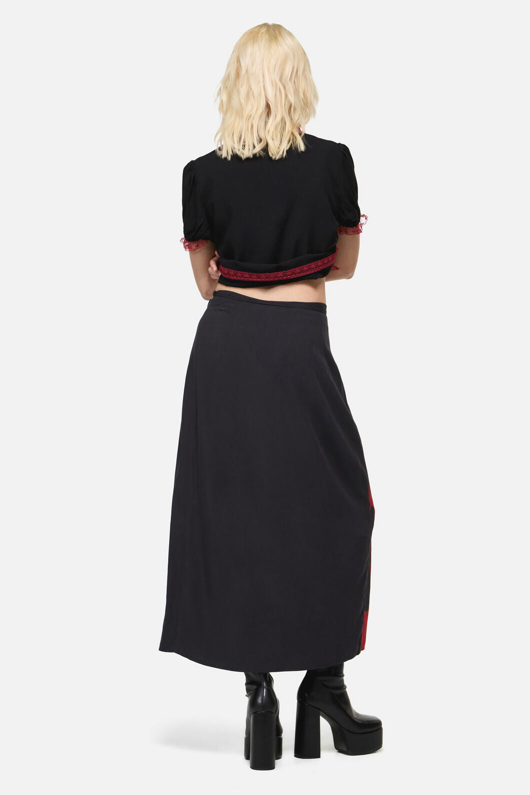 Dangerfield - Reaper Goth Midi Wrap Skirt - black