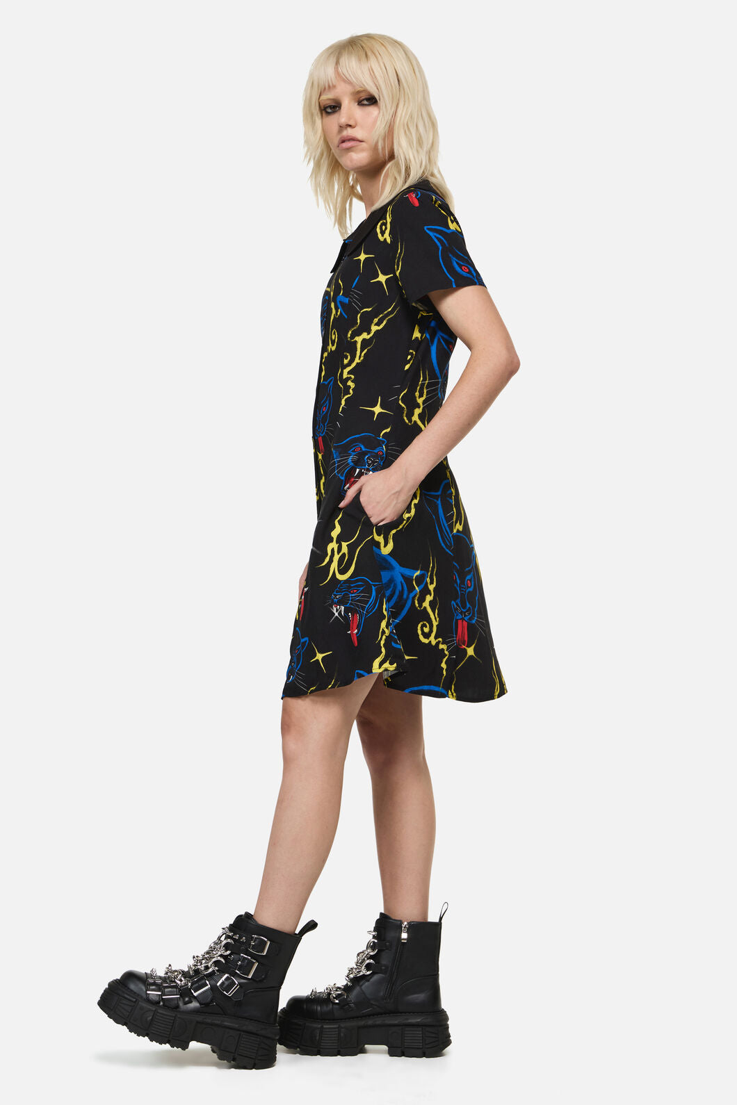 Dangerfield - Panther Punk Mini Dress - black