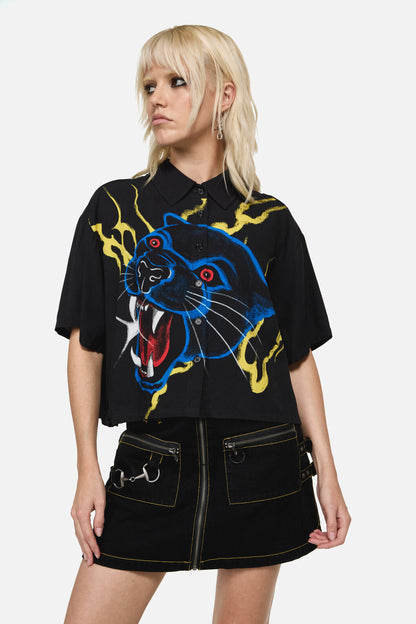 Dangerfield - Rawr Punk Print Blouse - black