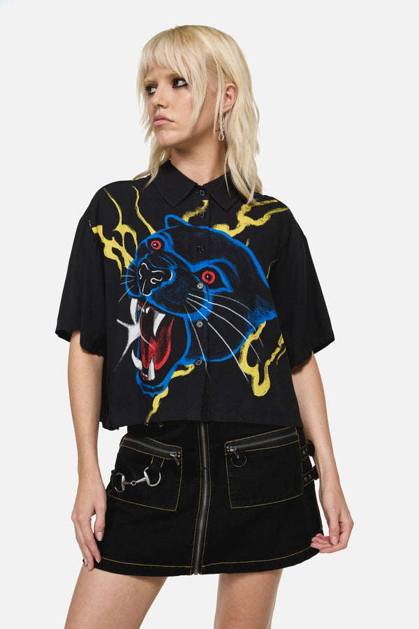 Dangerfield - Rawr Punk Print Blouse - black