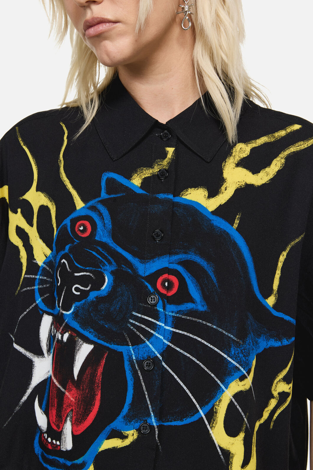 Dangerfield - Rawr Punk Print Blouse - black