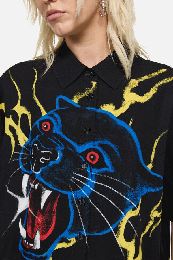 Dangerfield - Rawr Punk Print Blouse - black