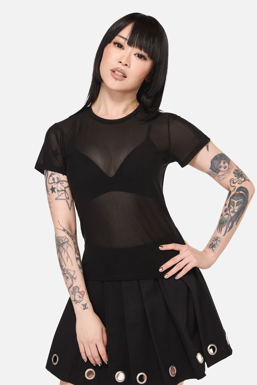 Dangerfield - Electric Punk Mesh Top - black