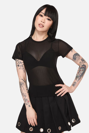 Dangerfield - Electric Punk Mesh Top - black